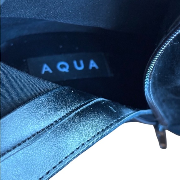 NWT Aqua Black Suede Block Heel Square Toe Bootie Size 3.75 Inch Heel Size 6.5 - Picture 10 of 10